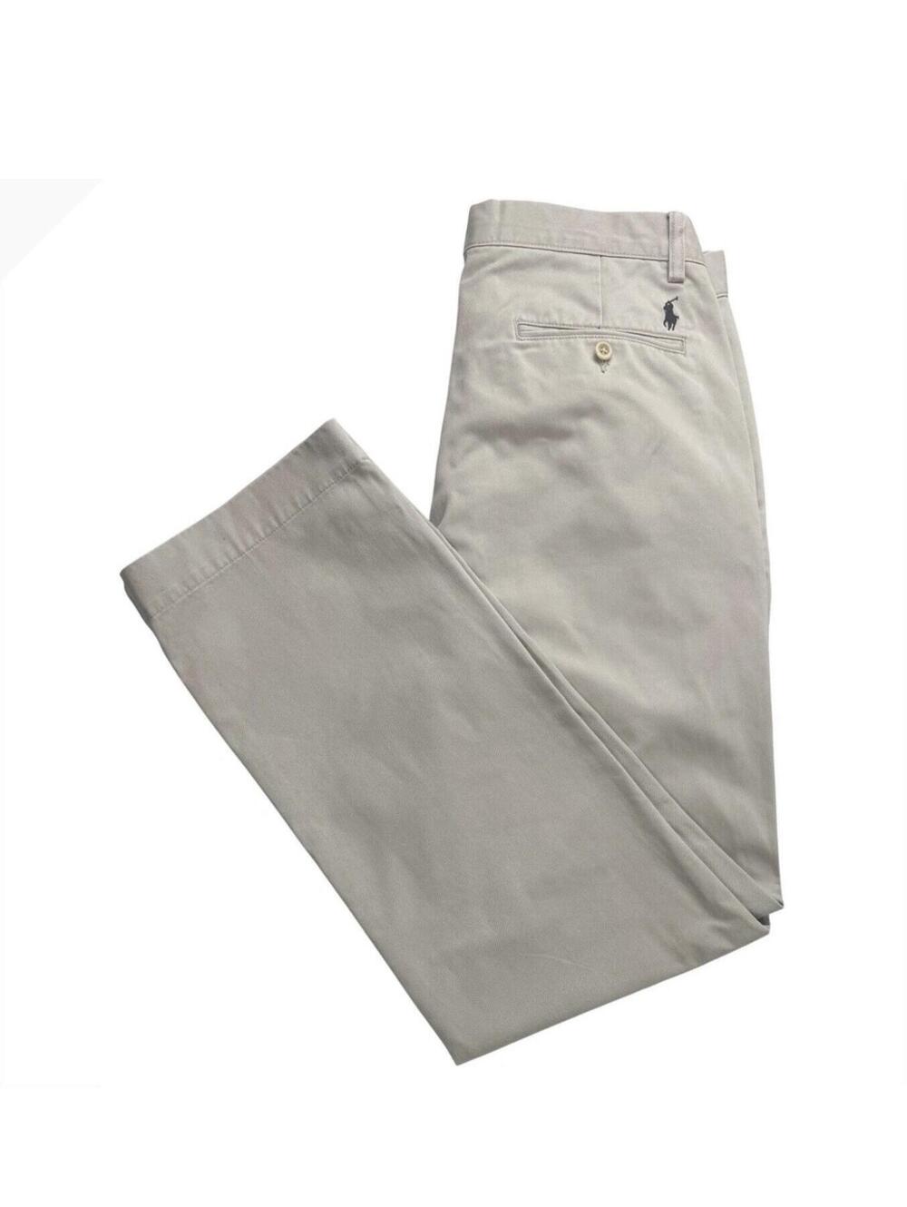 Polo Ralph Lauren Preston Pant Mens 34x32 Khaki Tan Cotton Chino Chinos W170133